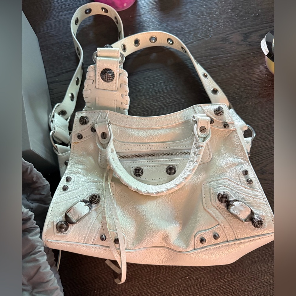 Balenciaga Neo Cagole City Handbag White Mini